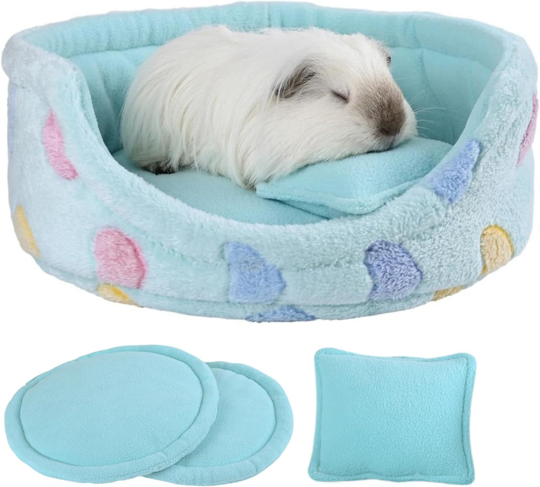 Guinea Pig Couch Bed, Plush Sofa with 2 Washable Mats & Pillow