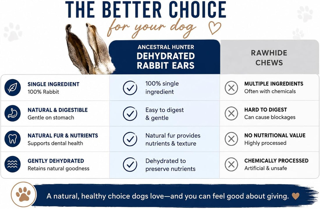 Dehydrated Rabbit Ears for Dogs & Cats - Single Ingredient Dog Treats