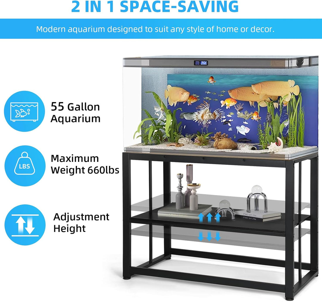 VOWNER 55-75 Gallon Fish Tank Stand, Metal Aquarium Stand