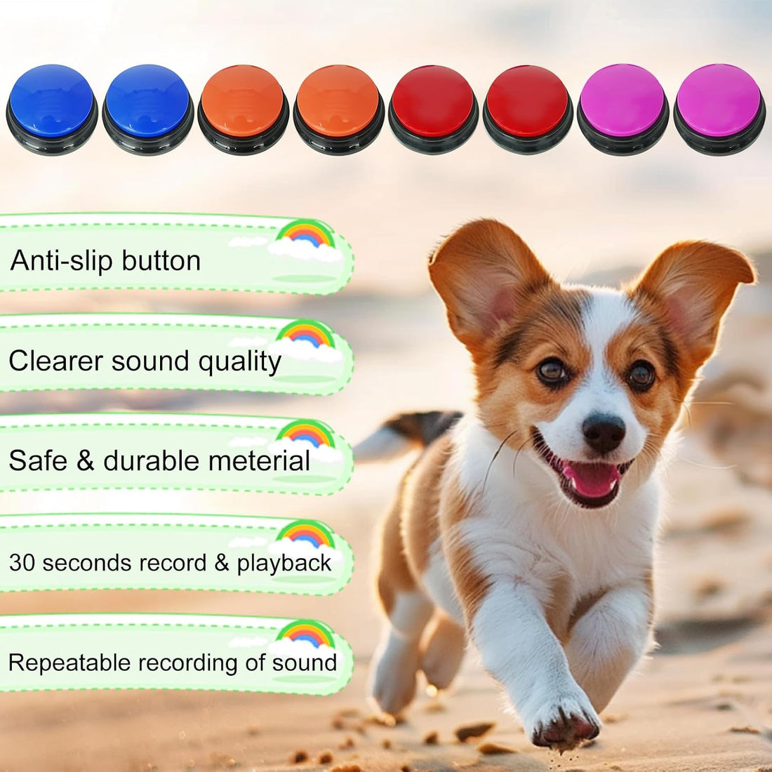 Gelabur Set of 8 Dog Buttons for Communication