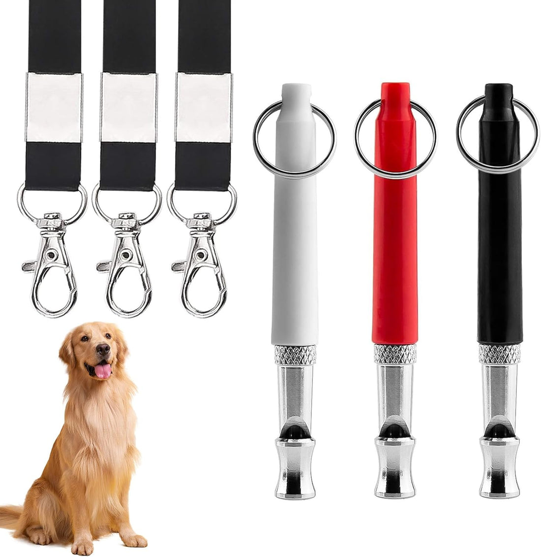 3Pcs Adjustable Ultrasonic Silent Dog Whistle, Training Whistle