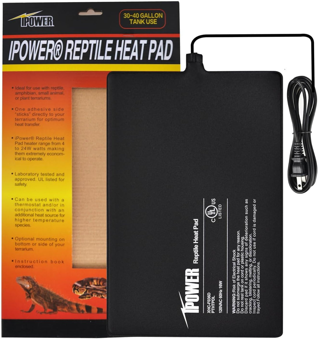 iPower 4X7 Inch Reptile Heating Pad and Digital Heat Mat Thermostat