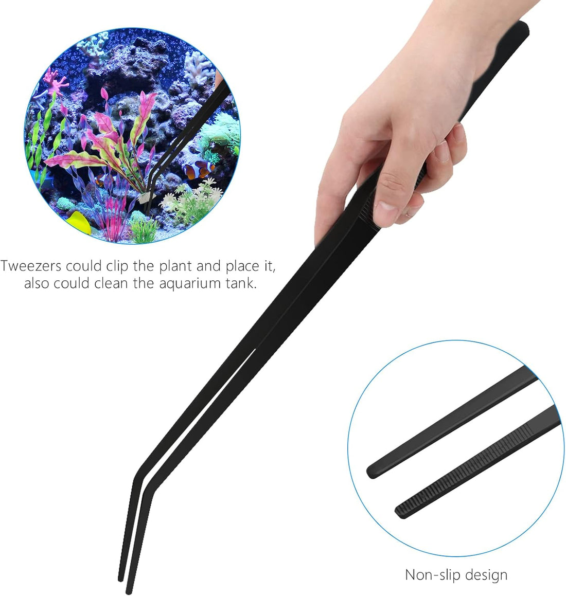 15" Aquarium Aquascape Tools Kit 4P Stainless Steel Aquascaping Set