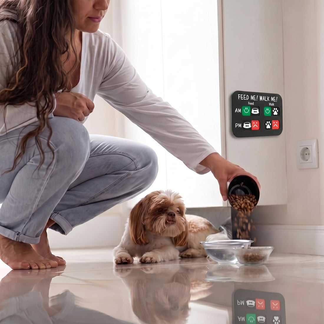 YAUYIK Pet Feeding Reminder Magnet, Dog Fed Sign Tracker
