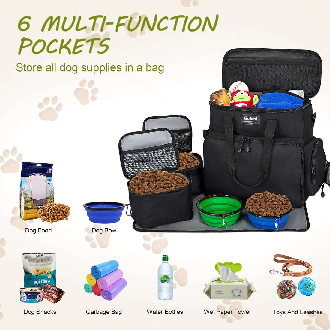Dog Travel Bag Airline Approved–Pet Travel Tote with Collapsible