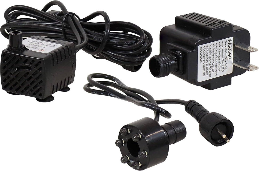 Sunnydaze 40GPH Submersible Fountain Pump with White LED & Transformer