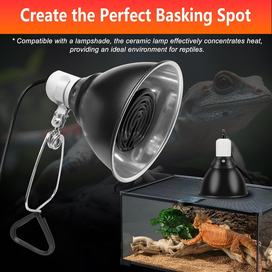 60W Ceramic Heat Emitters, Pack of 2 Reptile Heat Lamp Bulbs