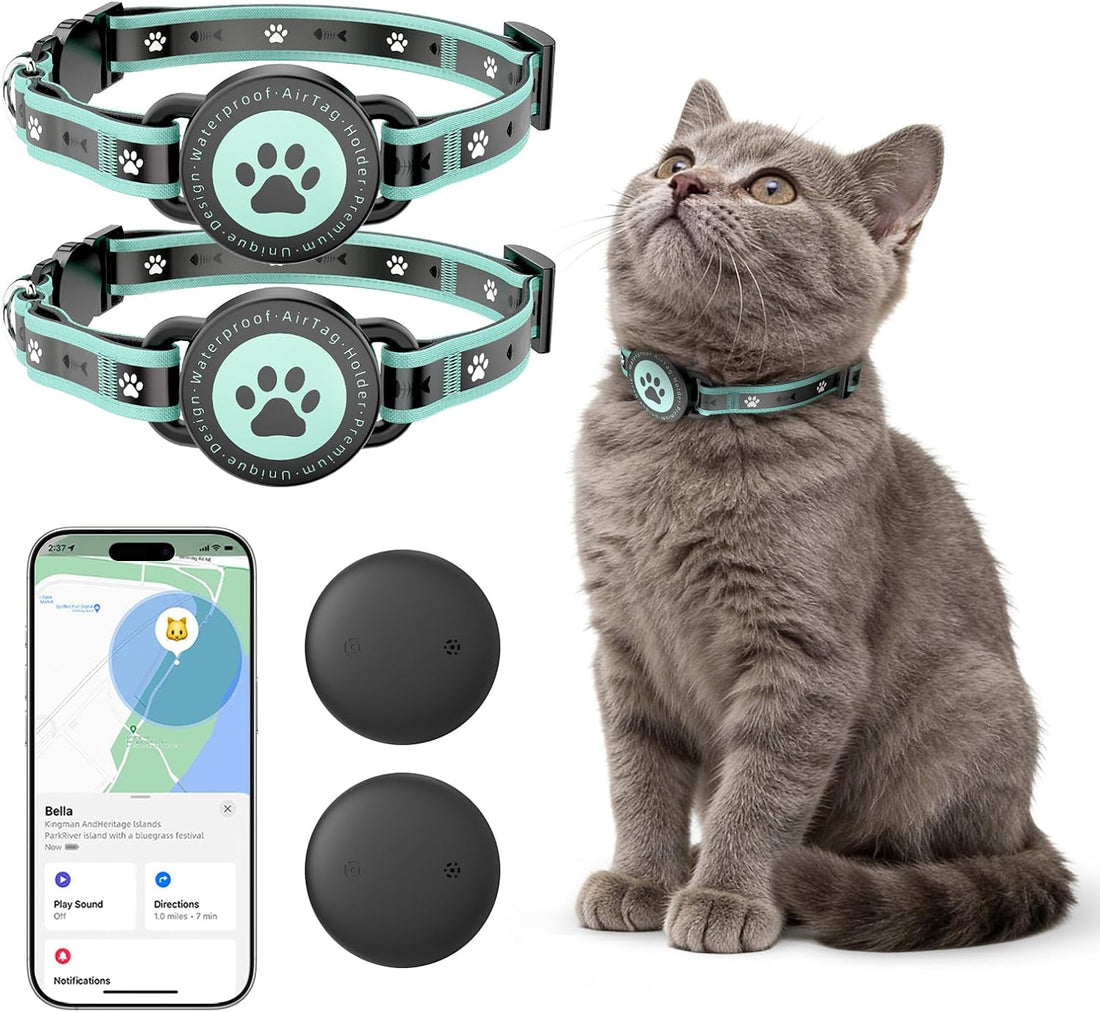 Bluetooth Cat Tracker Collar, iOS & Android, No Monthly Fee Green 1P