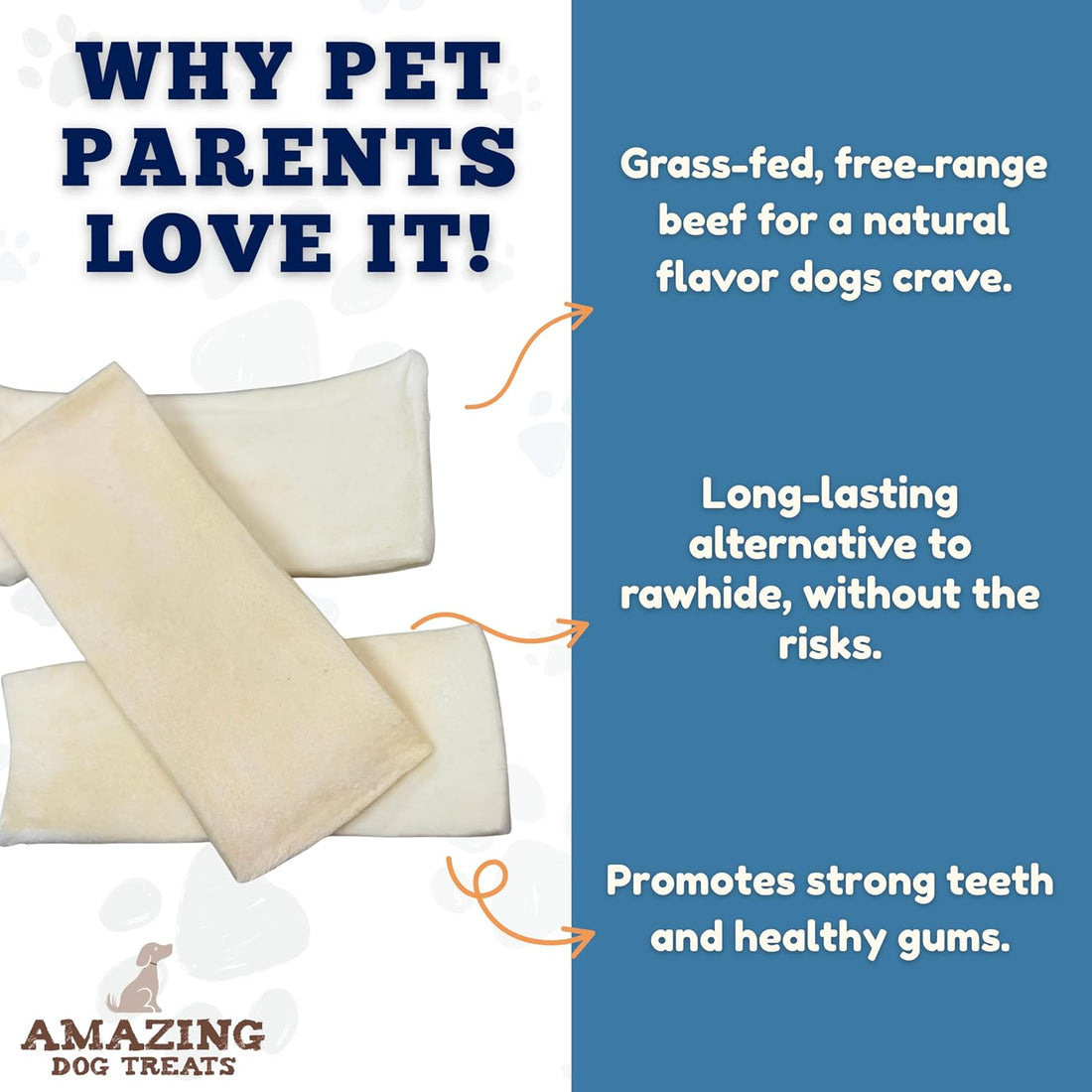 Amazing Dog Treats - Beef Cheek Strips Premium Dog Chew - NO Odor