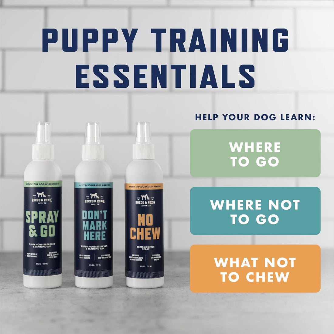 Rocco & Roxie No Chew Spray for Dogs - Alcohol-Free with Copaiba Oil
