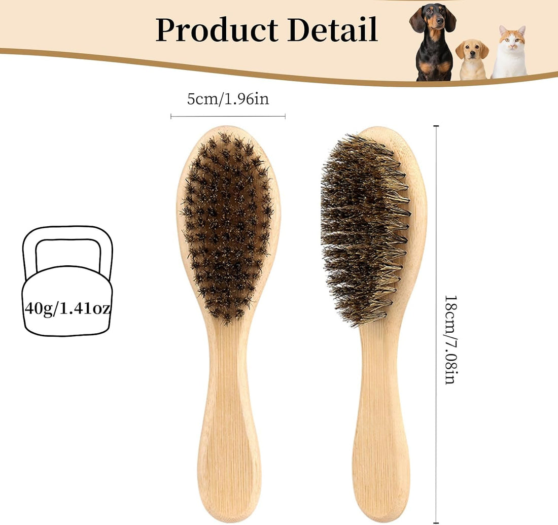 Soft Boar Bristle Dog Brush for Short Haired, Ideal Pet Hair Brush