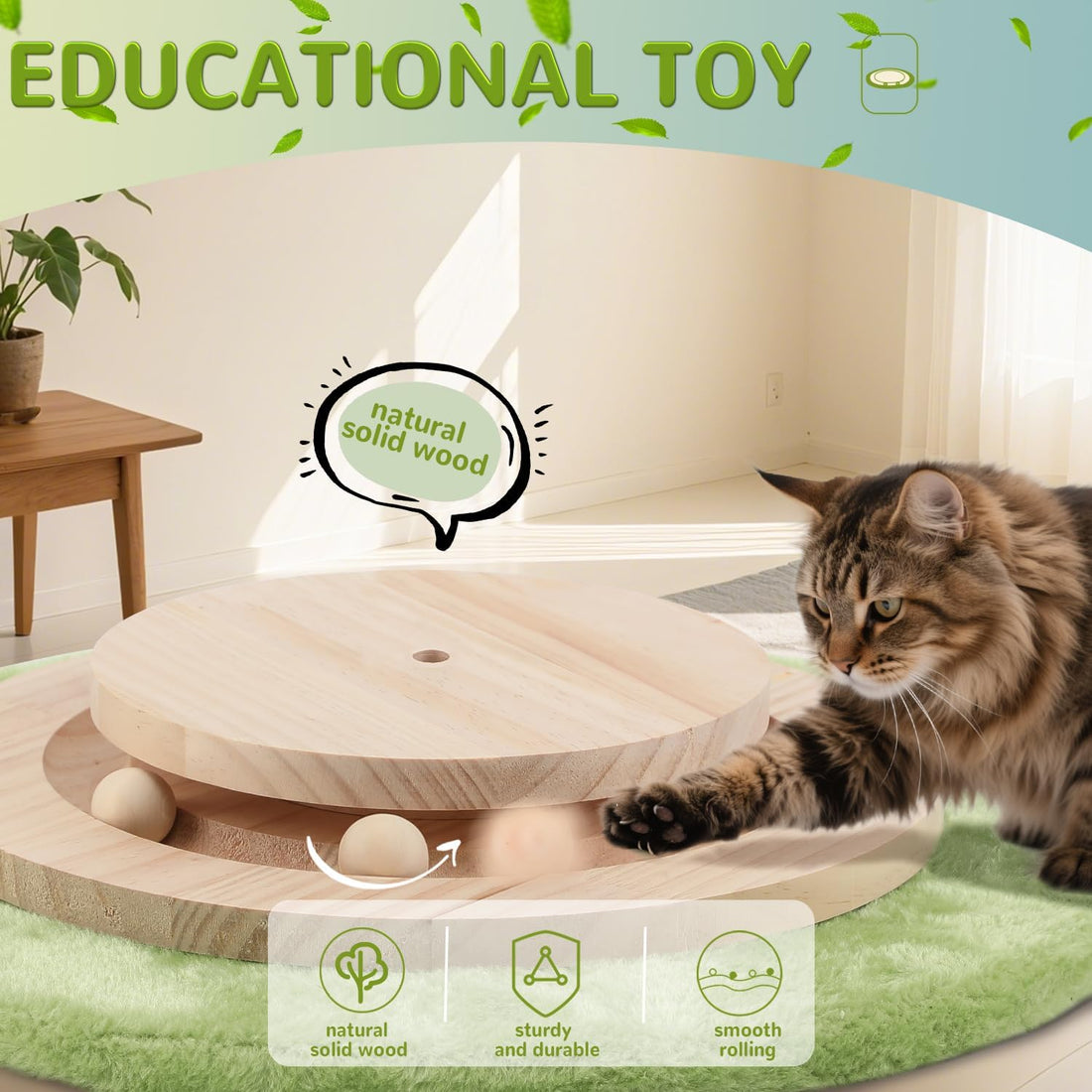45'' Extra Tall Cat Scratching Post for Large Cats,3.5Inch Natural