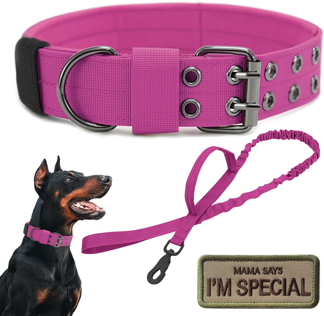 Tactical Dog Collar Heavy Duty Metal Buckle Collars for Medium Large