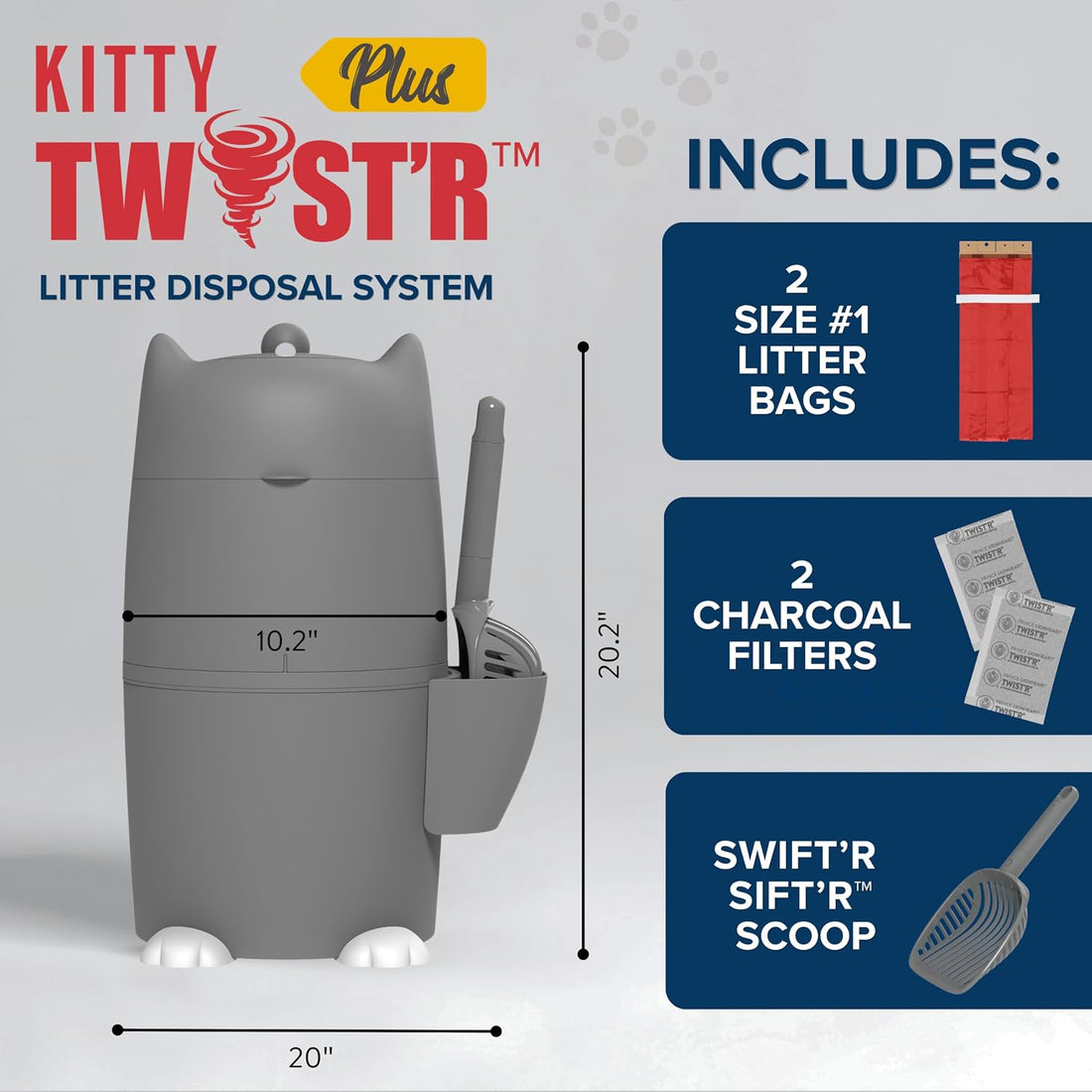 Red Rocket Kitty Twist'R Plus Cat Litter Disposal System