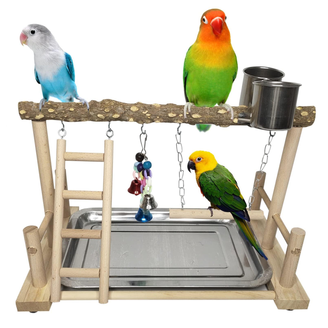 PINVNBY Bird Playground Parrot Playstand Birds Play Stand Wood