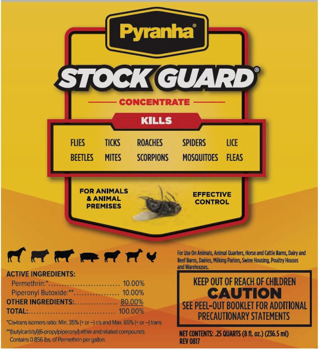PYRANHA Stock Guard Concentrate - Livestock, Barn, Milk Rooms, Dairies