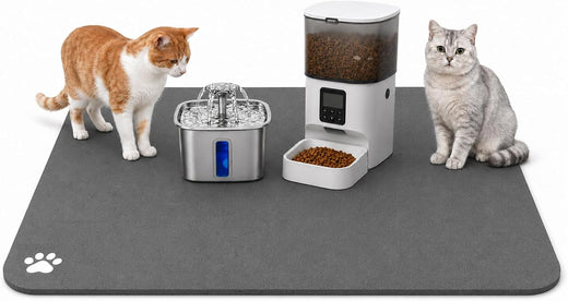 Cat Food Mat, 31.5" x 21.6" Extra Large Absorbent Cat Feeding Mat