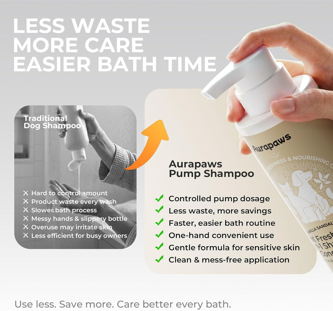 Aurapaws Probiotic Dog Shampoo and Conditioner Set for Sensitive Skin