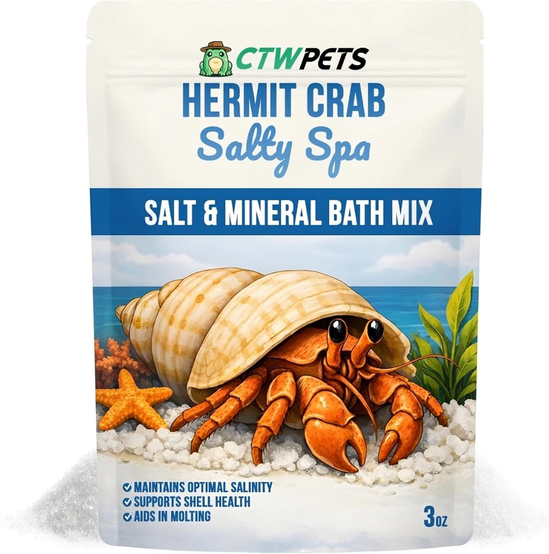 CTWPets Salty Spa Hermit Crab Salt Water Mix with Calcium & Trace