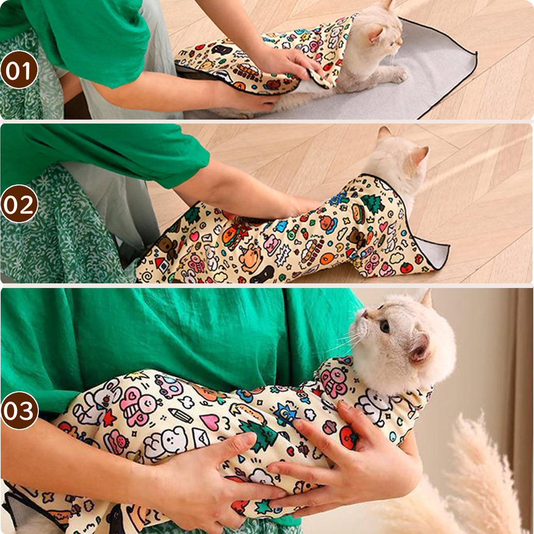 Self Adhesive Cat Wrap Grooming Blanket