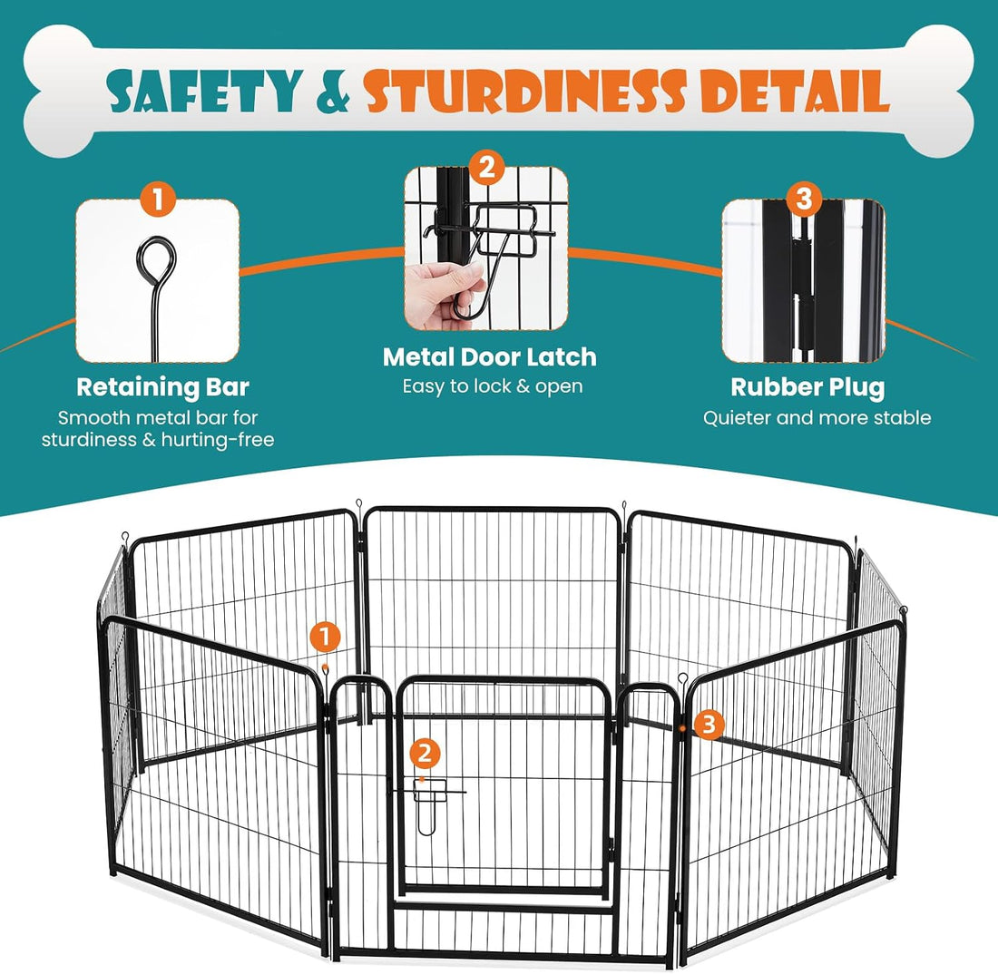 NEWBULIG Dog Playpen Indoor 8 Panels 24 Inch