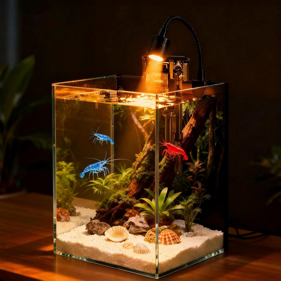 Betta Fish Tank kit,Small Nano Glass Fish Tank Start Kit
