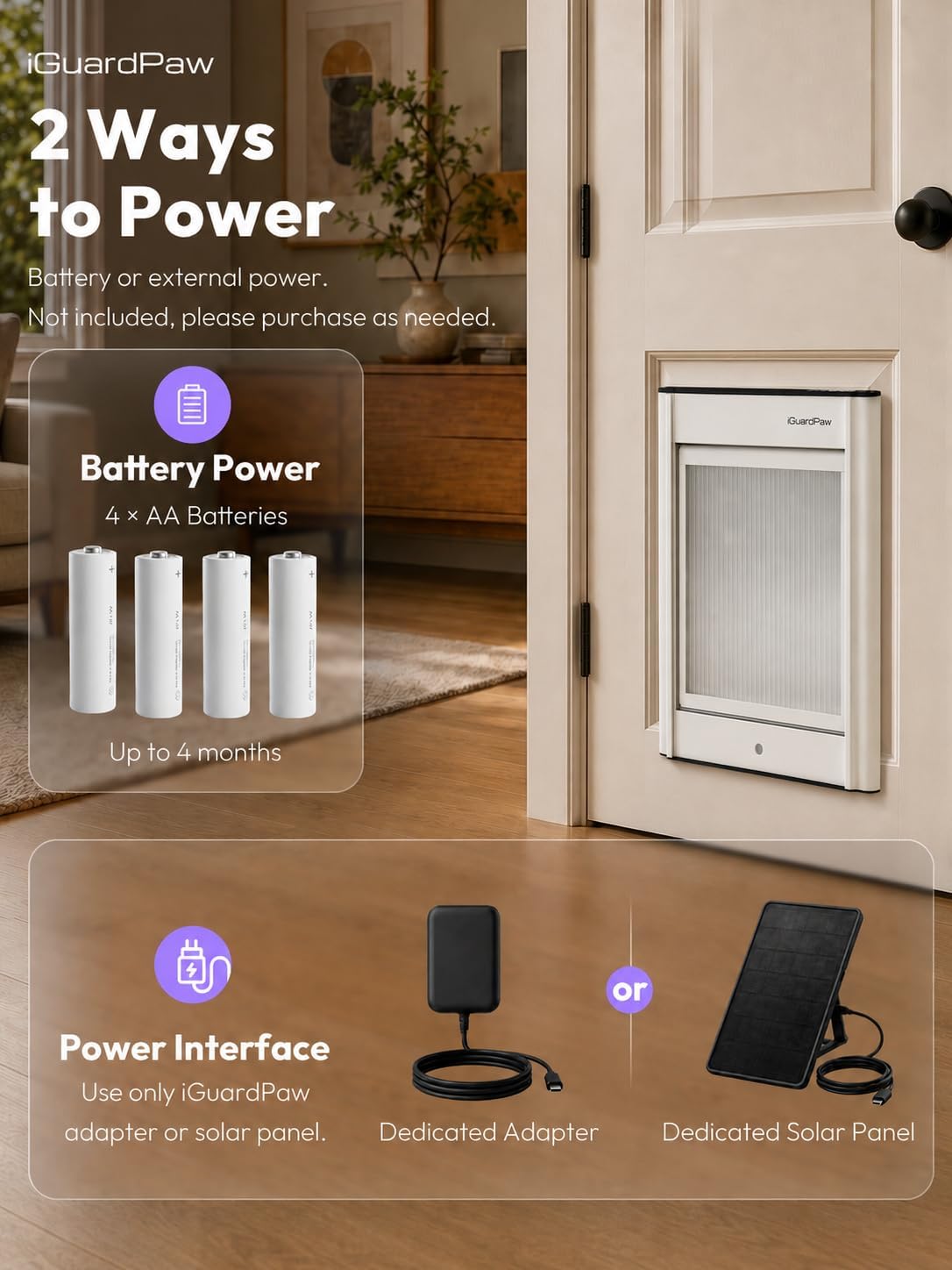 Cat Door with Collar Sensor, Automatic Cat Door, with Curfew, XS
