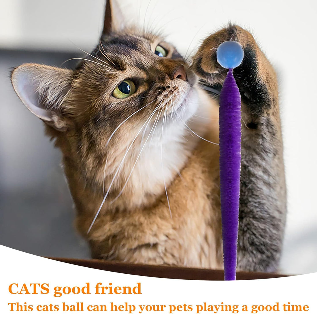 SHENGSEN Bouncy Ball with Tail Cat Toys-5 Packs