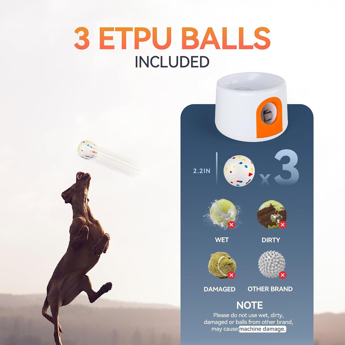 AFP Automatic Dog Ball Launcher for Small & Medium Dogs, Rechargeable