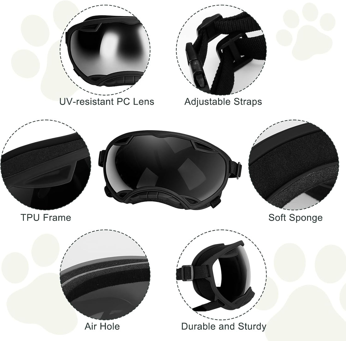 UV Protection Windproof Dog Goggles for Medium Large Dogs