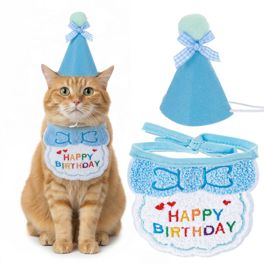 Tyqour Cat Birthday Hat Birthday Hats for Stuffed Animals Dog Party
