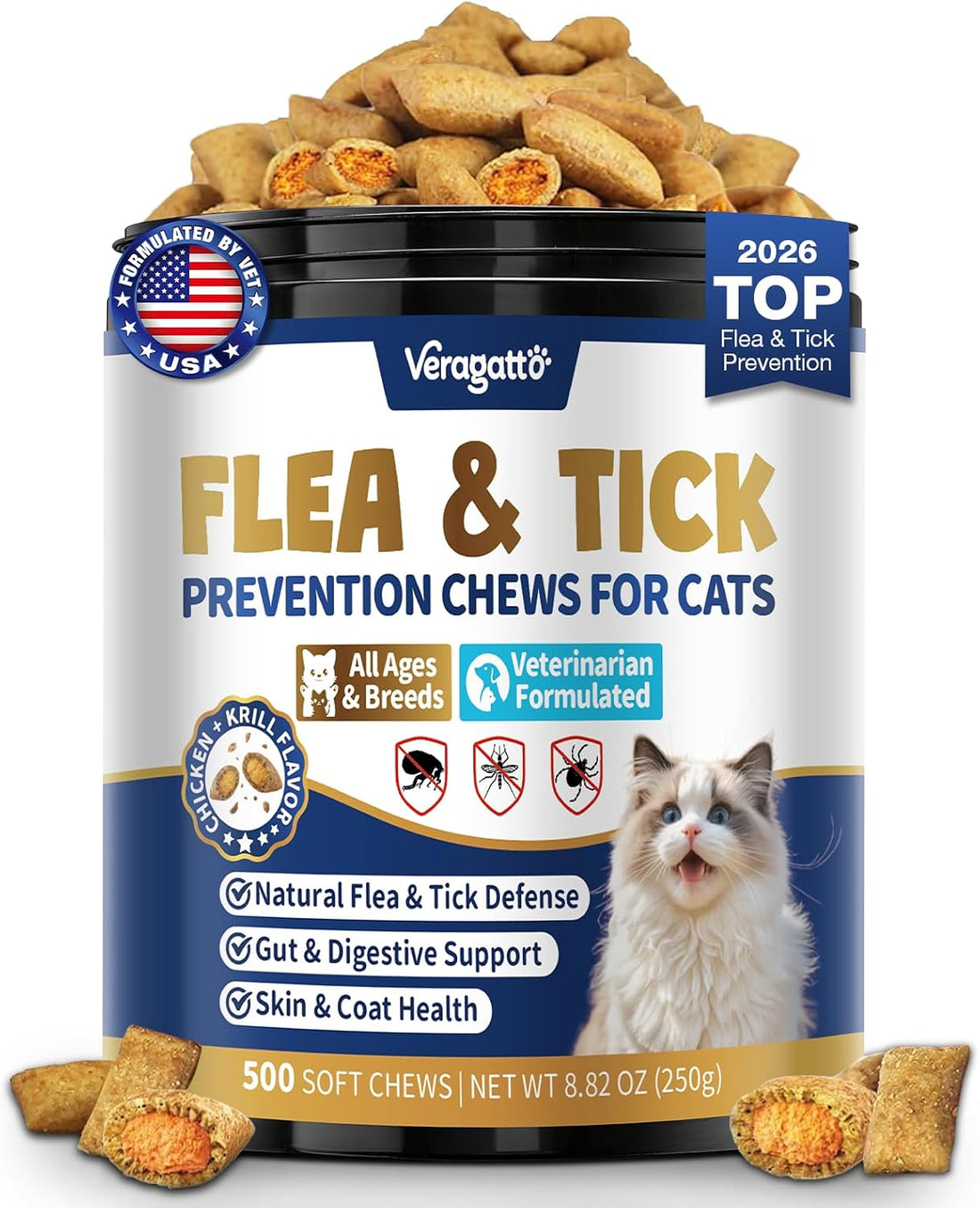 Flea and Tick Prevention for Cats, 500 Oral Cat Flea Treatment