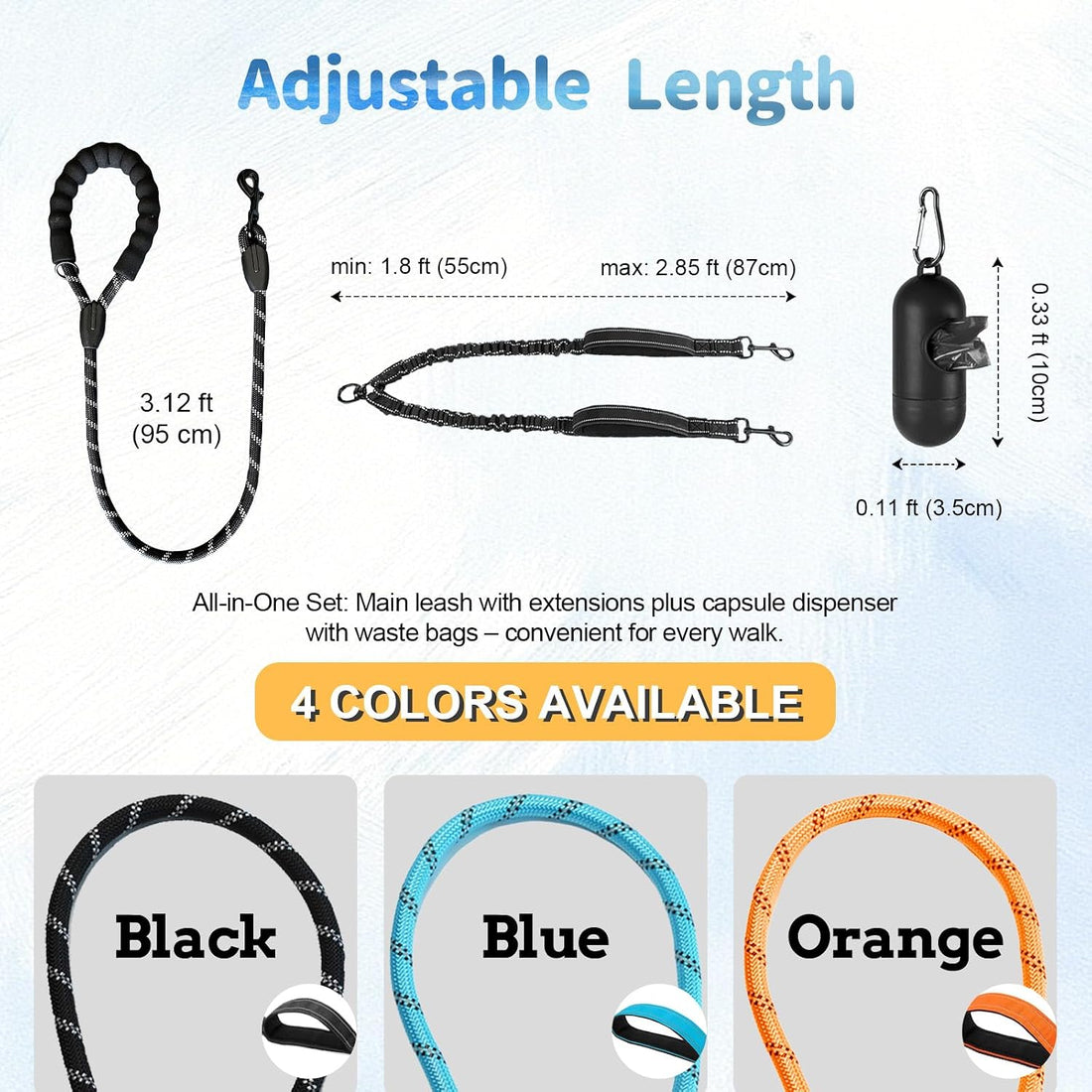 Double Dogs Leash - Removable Main Lead Rope with Splitter