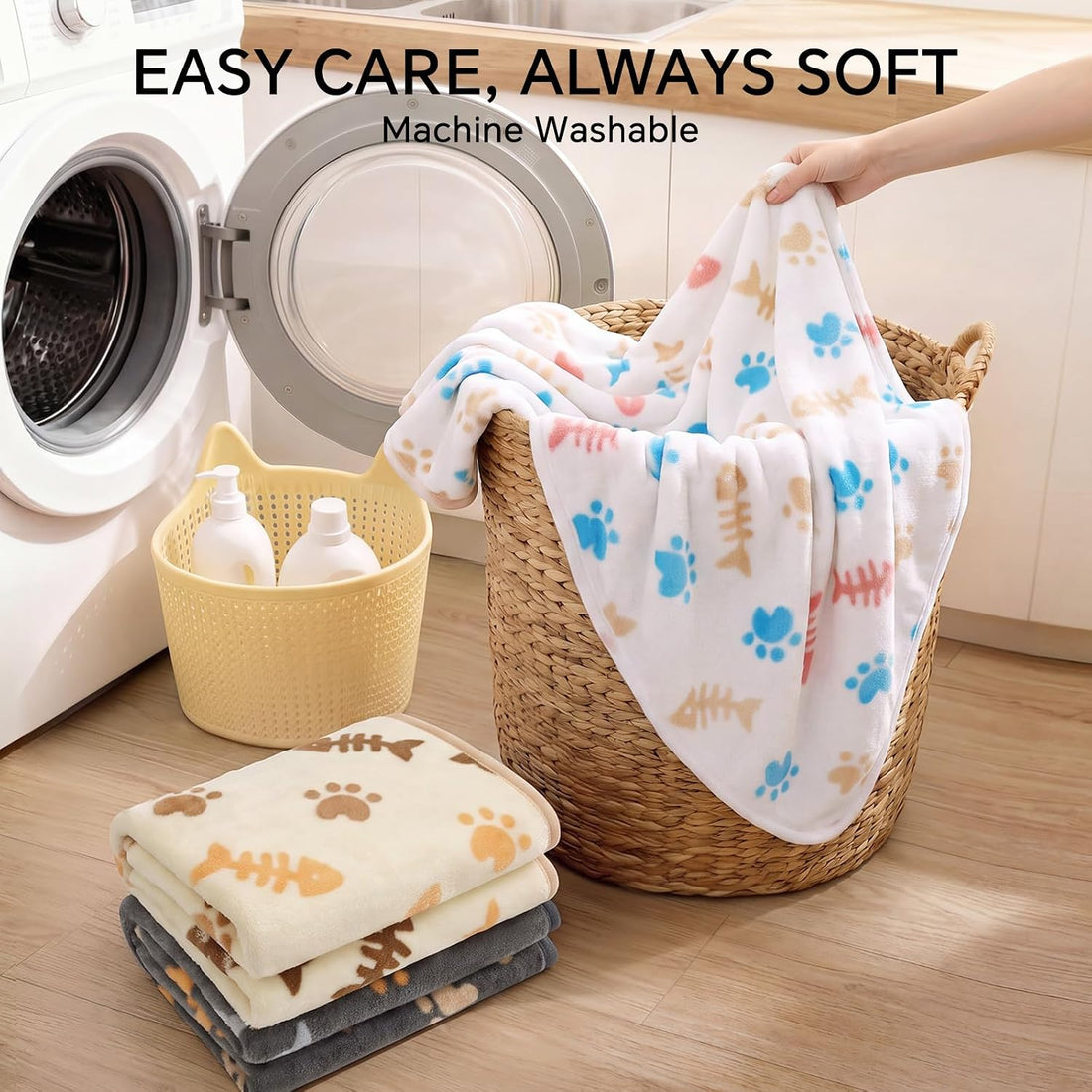 Luciphia 3 Pack Cute Cat Blankets Cozy Small Throw for Pet