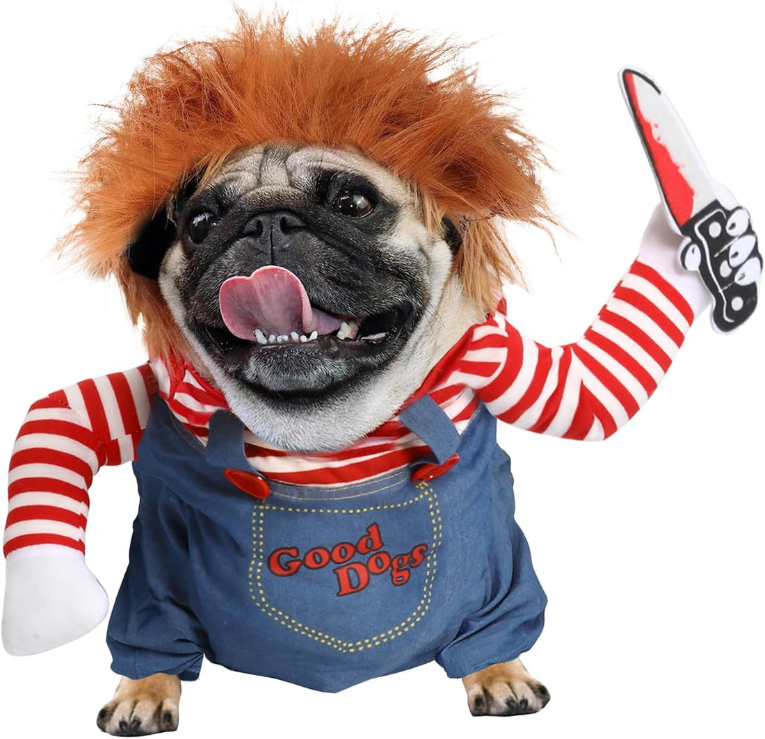 T2Y Dog Halloween Costume Pet Deadly Doll Chucky Dogs Costume
