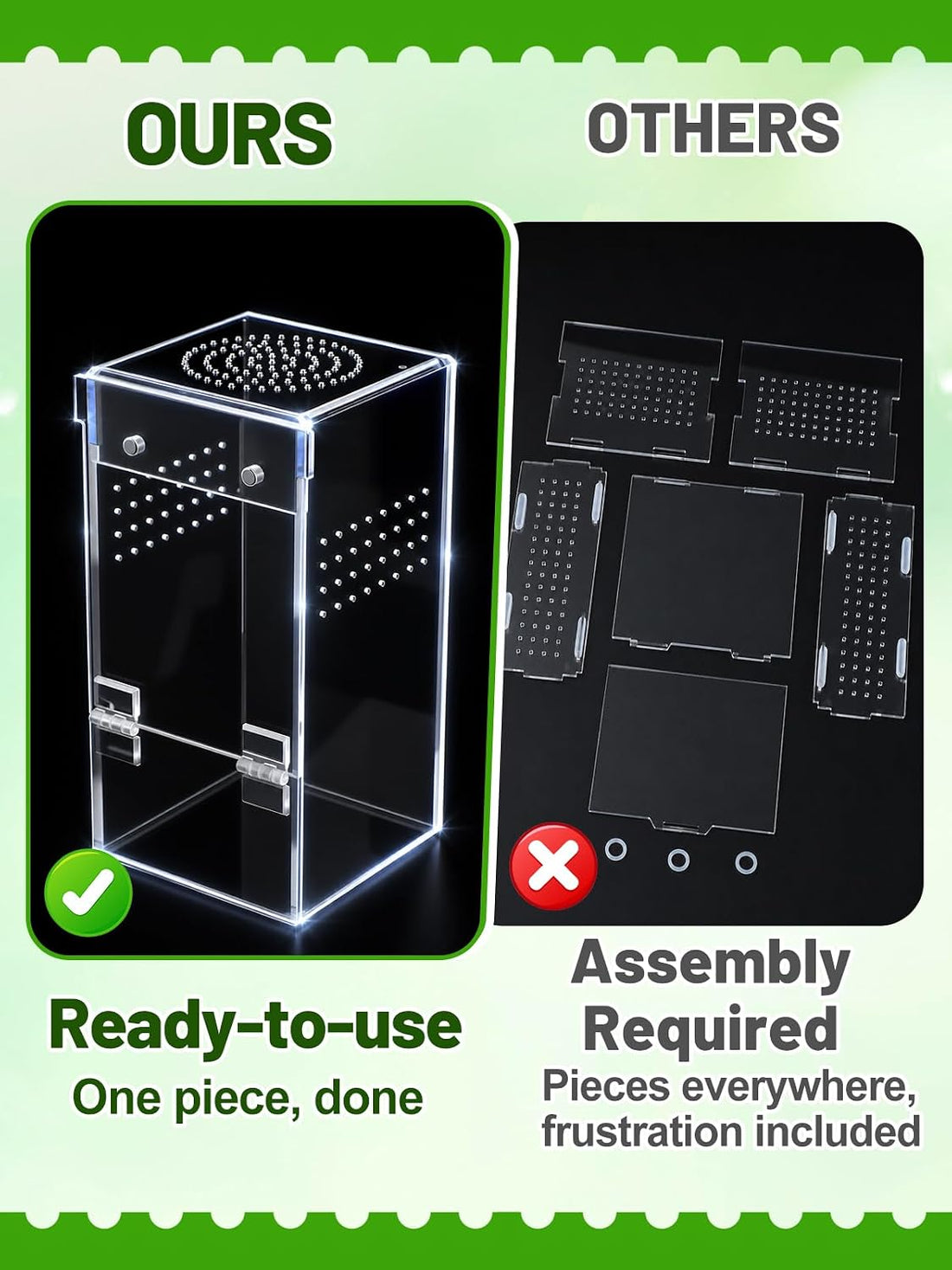 Escape-Proof One-Piece Jumping Spider Enclosure Accessories