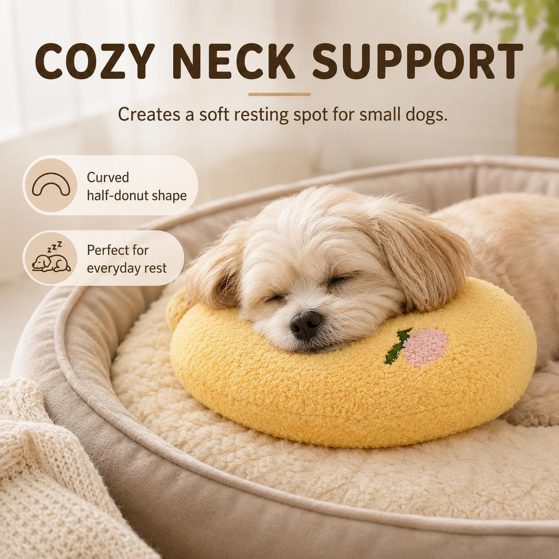 Dog Calming Pillow Soft Pillows Pet Neck Pillow Pillows for Small Dog