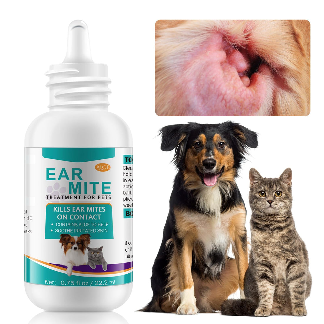Daiasns Ear Cleanser for Dogs & Cats, Pet Ear Drops for Itchy Ears