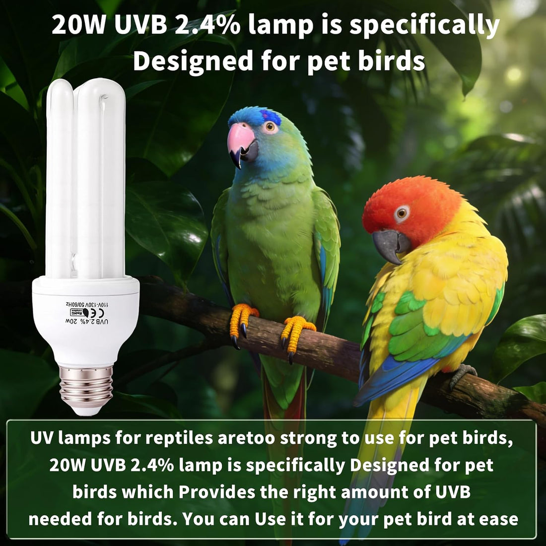 HarmonyHome Bird Cage UVB Light Combo Kit