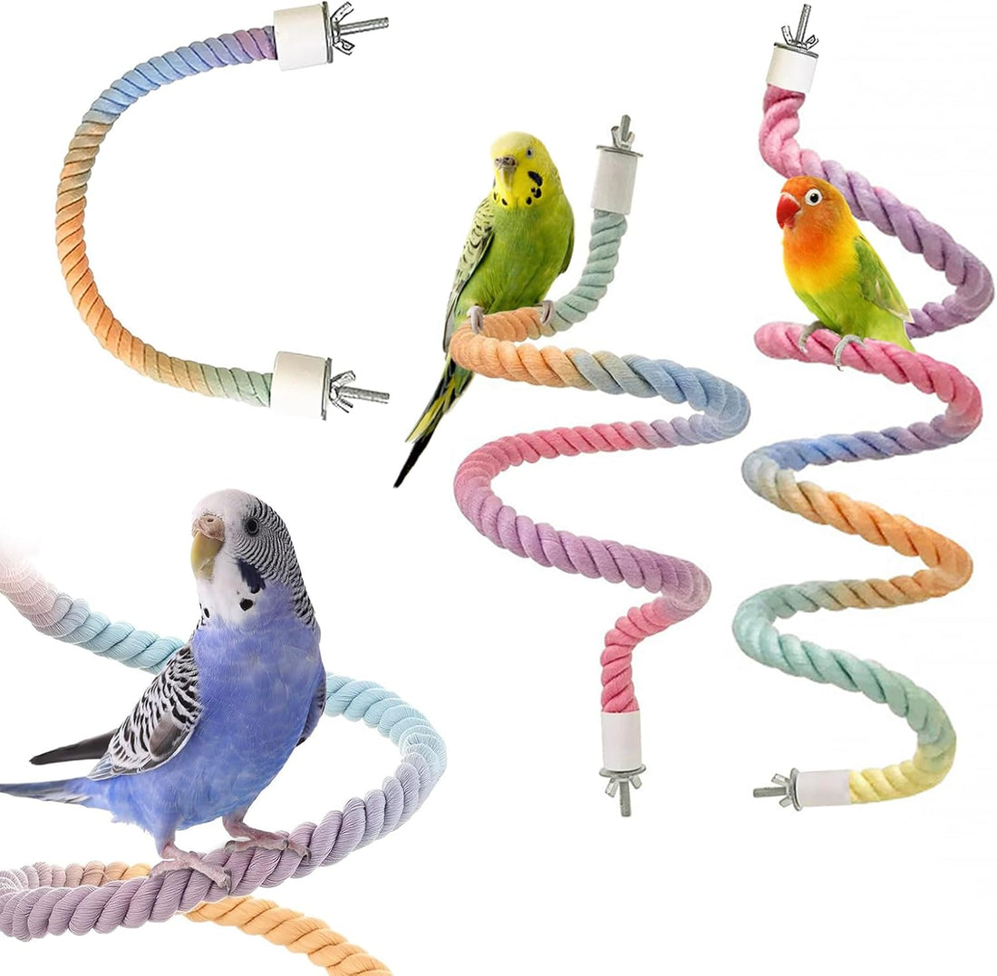 3pcs Bird Rope Perch for Parrots,Bird Cage Climbing Rope Toys