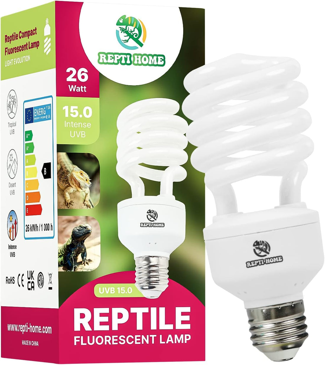 UVB Reptile Light 5.0, 13W Tropical and Sub-Tropical UVA UVB Bulb