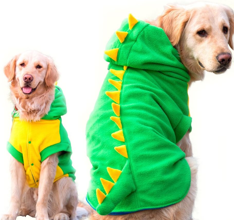 FLAdorepet Halloween Large Dog Dinosaur Costume Dino Outfits