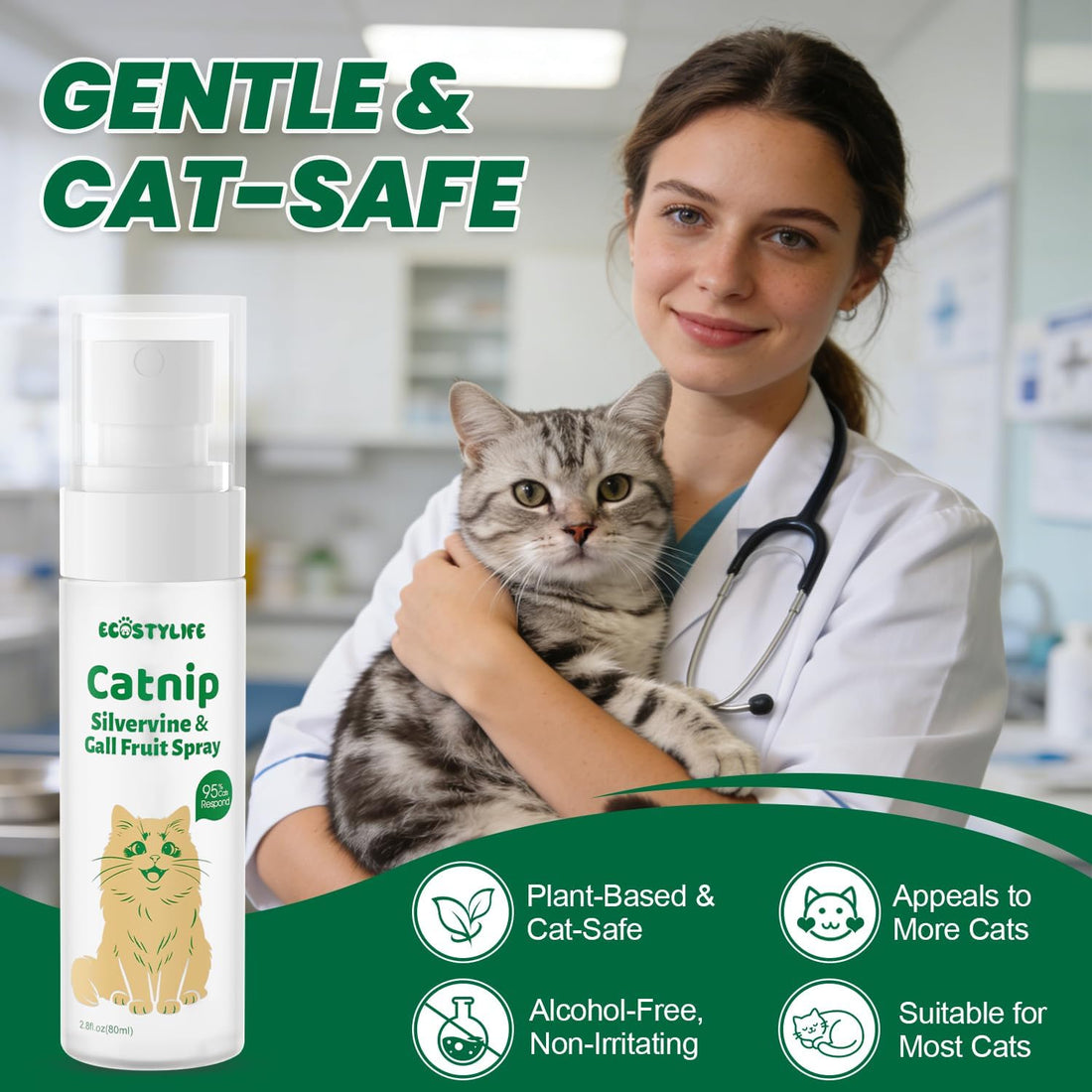 Upgraded Catnip Spray for Indoor Cats 2.8 fl oz