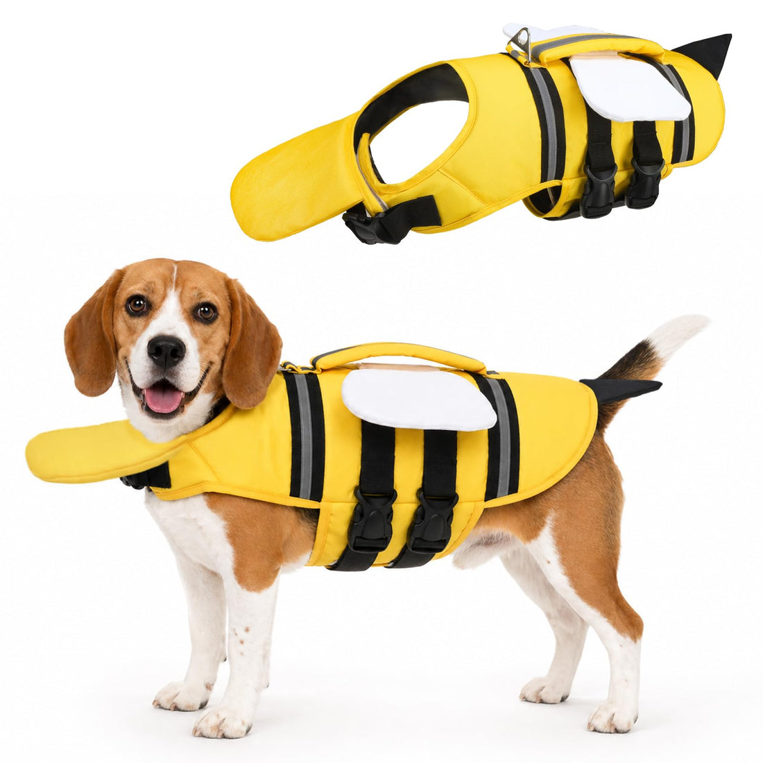 KOOLTAIL Dog Life Jacket, Cute Bee Front Float Dog Life Vest