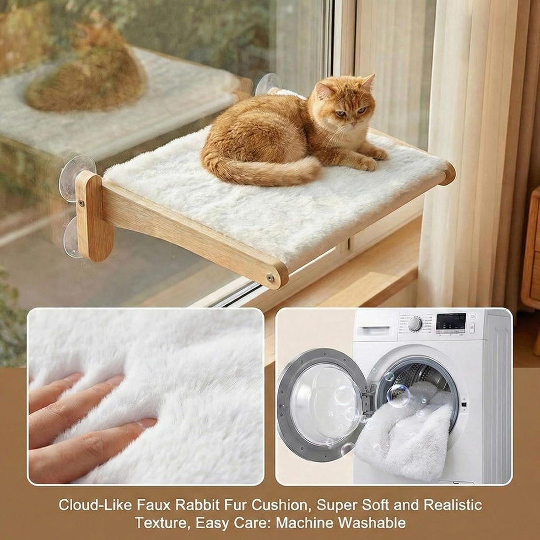 Cat Window Perch with Bird Feeder,Suction Cup Window Cat Bed