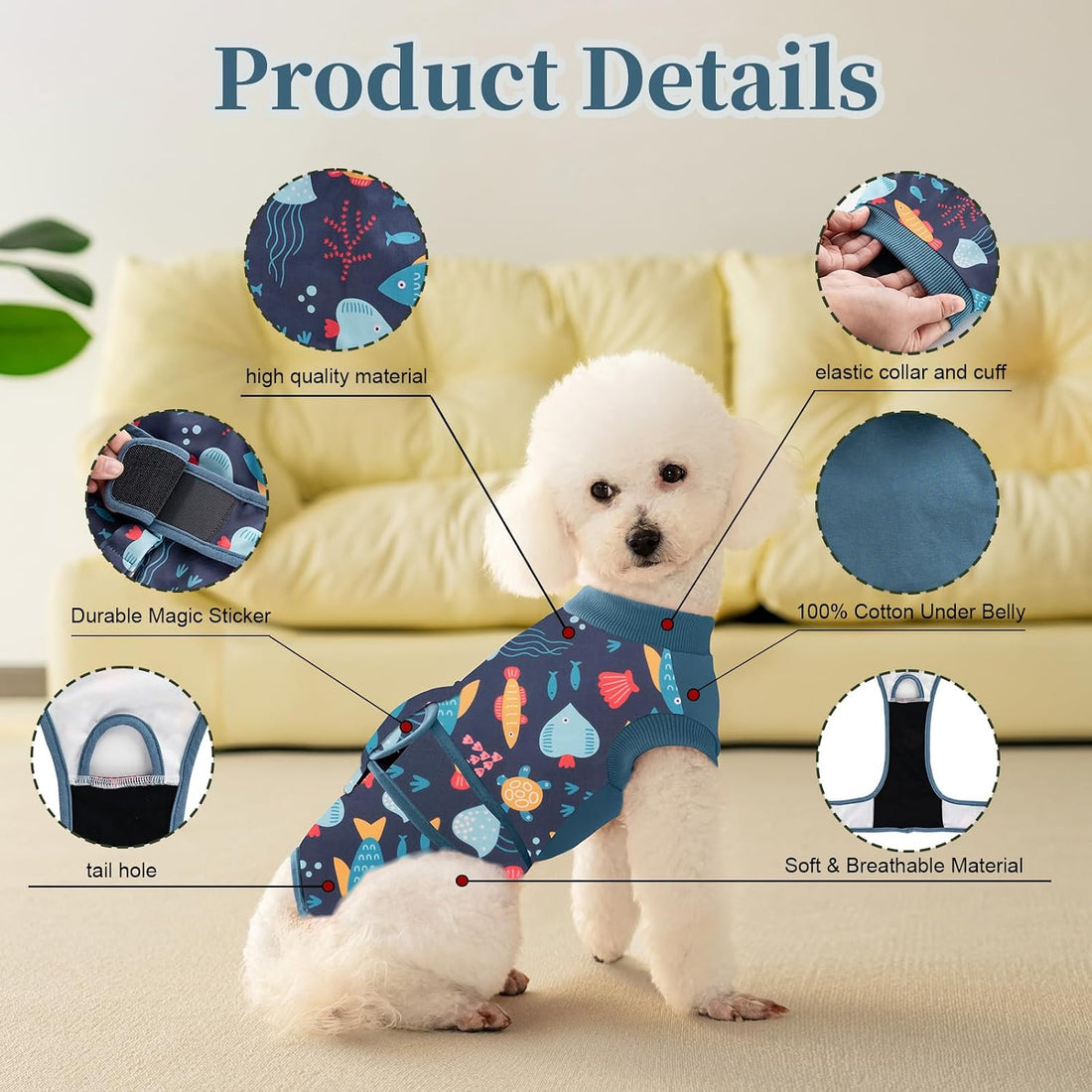 Aimydog Recovery Suit for Dogs Cats,Female Male Dog Onesie for Spay