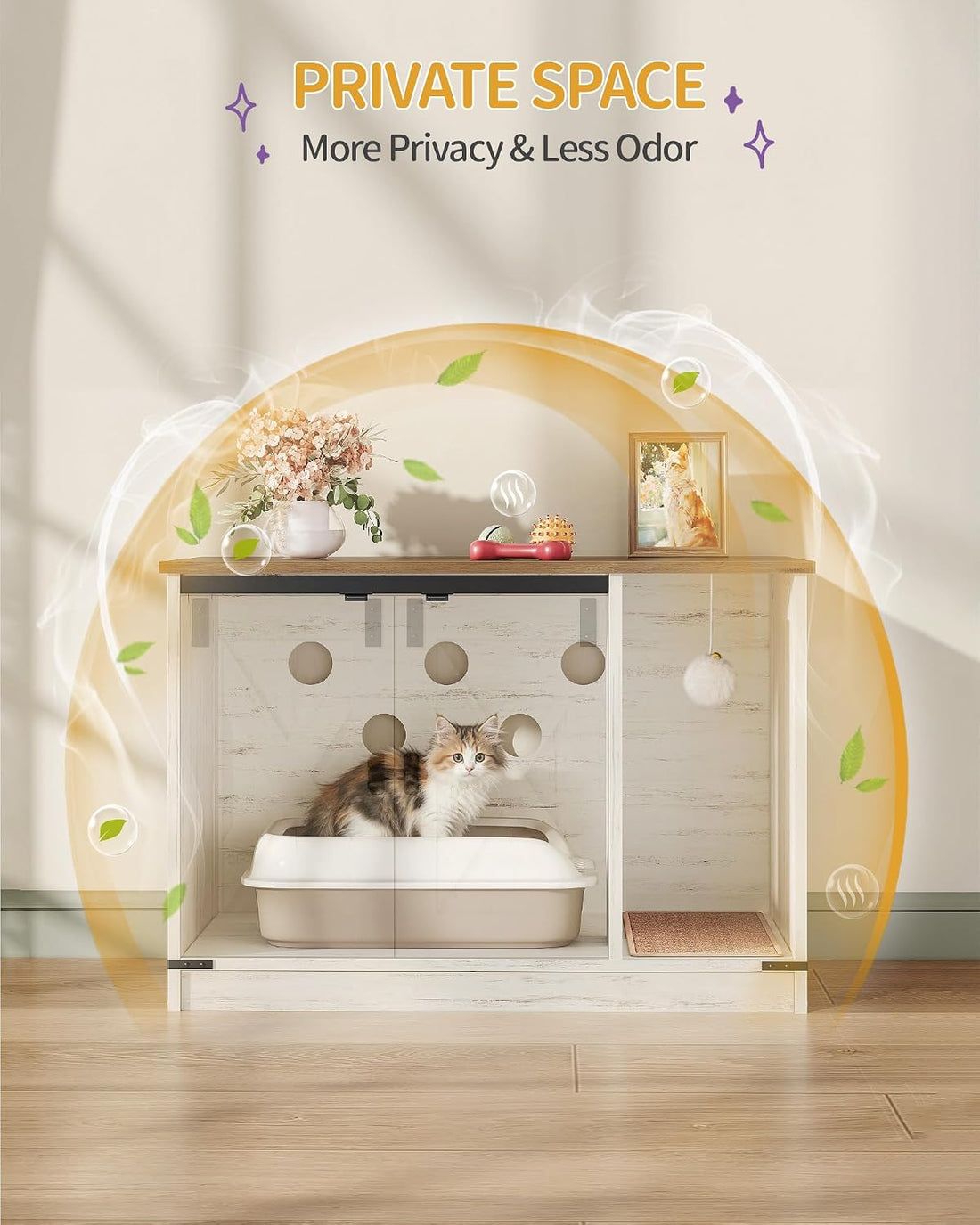 Hzuaneri Cat Litter Box Enclosure