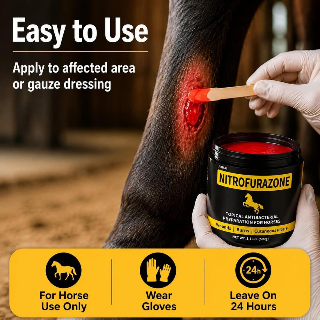 Nitrofurazone for Horses, for Infections of Wounds, Burns & Ulcers