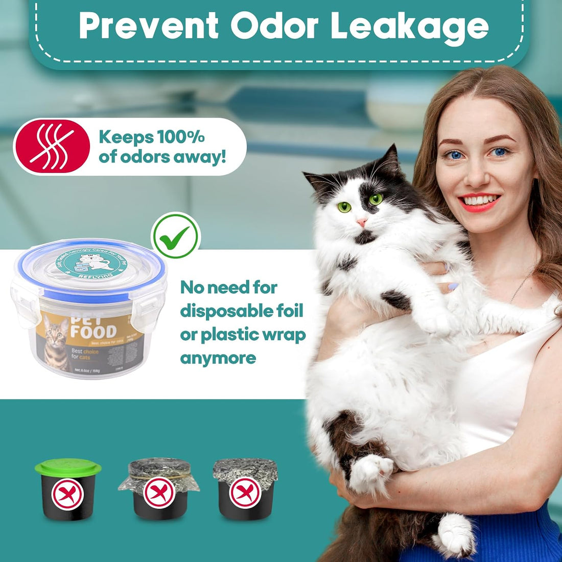 REFLYING Canned Cat Food Storage Lids Reusable Airtight Can Cover