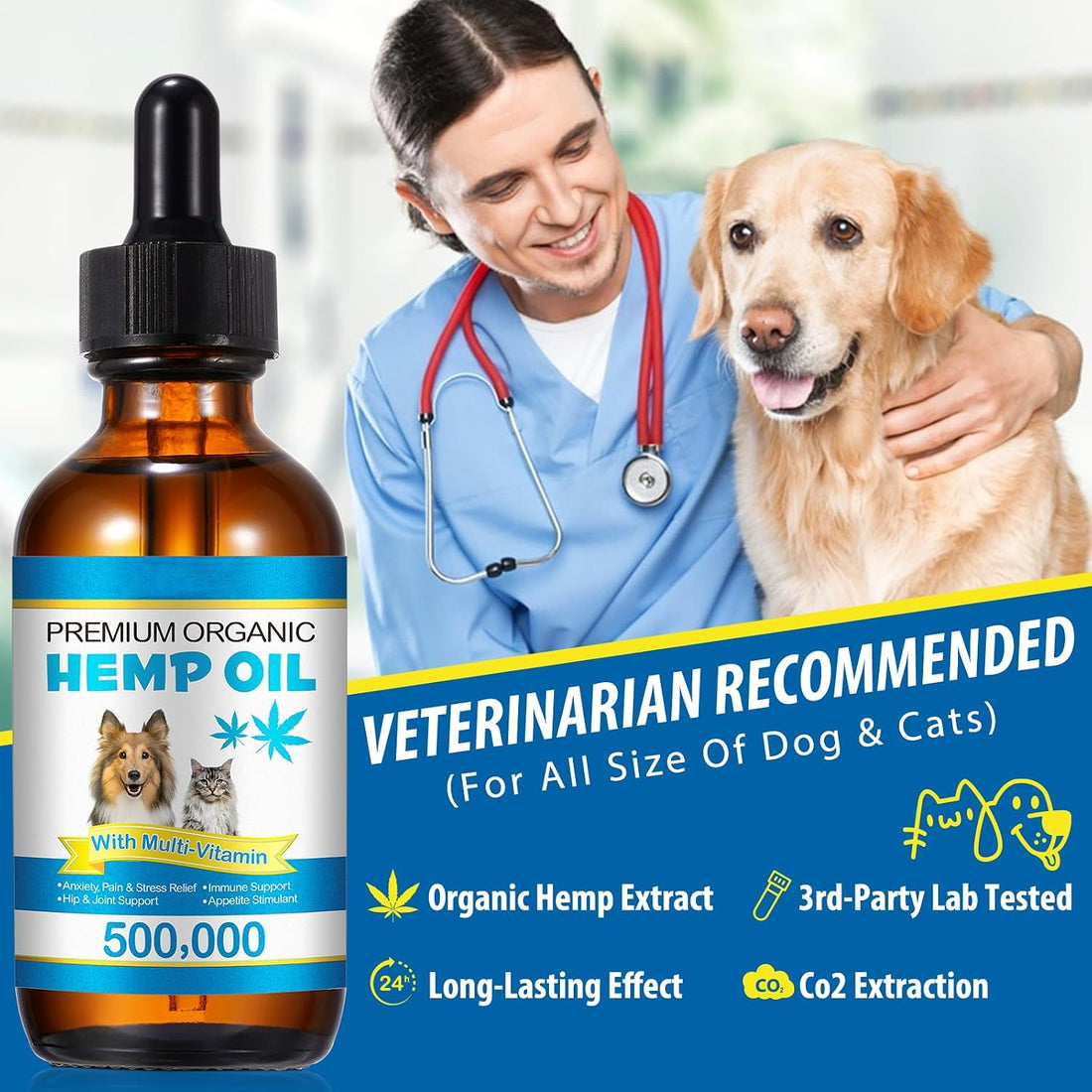 Oil for Dogs & Cats 60ML,Pet Oil for Pain,Skin,Arthritis Pain,Pain
